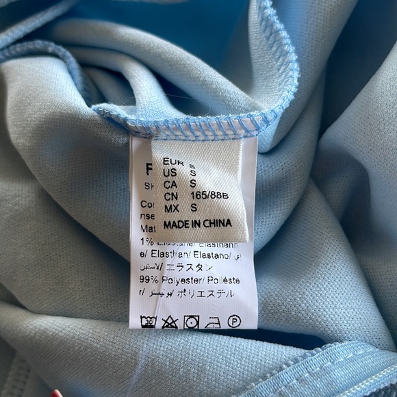 Flutter Sleeve Swing A Line Dress Baby Blue Pleats Size Small NWT - Picture 7 of 8